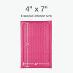 Quality Park Bubble Mailers, 4 x 8 Shipping Envelopes, Self-Seal, Small Pink Padded Envelopes, Redi-Strip Peel Off Closure, 50 Per Box (QUA85917)