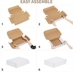 RLAVBL 30 Pack 12x9x2 Shipping Boxes, White Corrugated Cardboard Mailer Box for Packing Mailing Small Business
