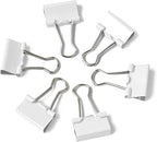 50 Pack Medium White Binder Clips 1 Inch (25 mm), Colored Paper Clamps, Middle Size Paper Clips for Office Home School Business 1"