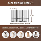 3 Panels Full Metal Freestanding Dog Gates, 60” W x 36” H Folding Pet Gate Fence with Support Feet for Indoor,Stairs, Hallways and Doorways(Black)