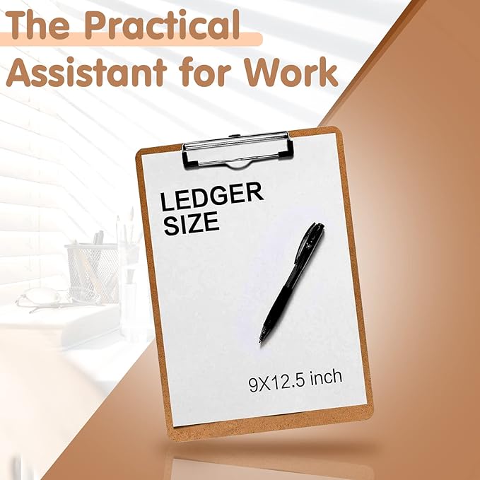 Clipboards, PANDRI 26 Pack Hardboard Office Clipboards, Low Profile Clip, Clip Boards 8.5x11 Standard Letter Size, Classroom Supplies, ECO Friendly