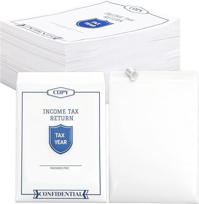 50 Pcs Income Tax Return Envelopes for Tax Preparers 10 x 13 Inches Open End Envelopes for Personal Customer Office Business Legal Documents Catalog Mailing, White