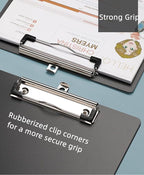 Plastic Clipboards, 6 Packs A4 Size Clip Boards, Paper Clips, Nursing Clipboard, Paper Clip Holder, Writing Board, Document Holder - Black