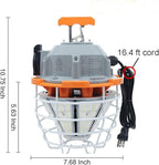 150W LED Temporary Work Light Fixture 110V-277V 25000ML 5000K Light Daylight White,Jobsite Lighting,Stainless Steel Protective Cover for Outdoor Construction High Bay Warehouse