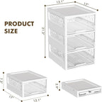 3 Pack Stackable Closet Storage Basket - Stackable Storage Bins, Multifunctional & Foldable Closet Organizer Divided, Wardrobe Cupboard Space-Saving Clothes Storage Hat Organizer, White