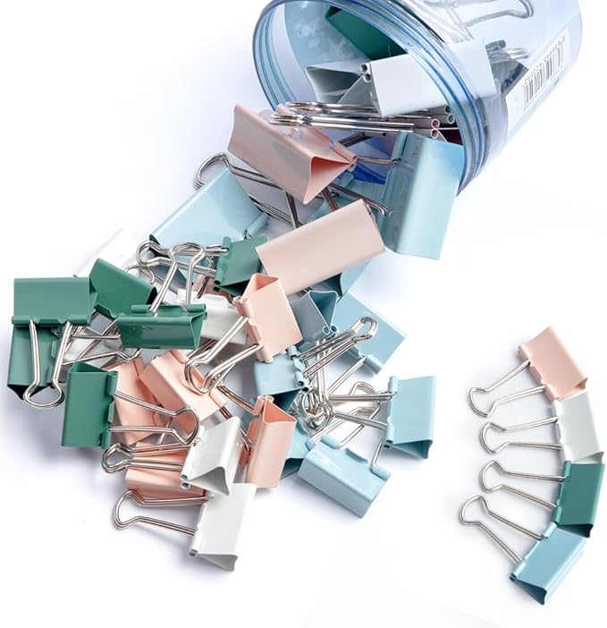 M&G Binder Clips 36 Pcs Colorful Assorted Size Clips, Extra Large Clips 2in*12Pc& Medium Clips 1.25in*24Pc, Boxed Paper Clips for Home, School and Office Supplies