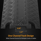 Pyle Durable Cable Protection Ramp Cover - Supports 11000lbs Single Channel Heavy Duty Hose and Cord Track Floor Protection, 39.4” x 5.11” x 0.78” Cable Concealer for Indoor Outdoor Use PCBLCO101BK