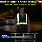 Safety Vest Customize Logo with 5 Pockets & Zipper Reflective High Visibility Vest Class 2 Outdoor Workwear