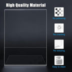 6pack 8.5x11 Acrylic, L Shape Clear Plastic, Menu Holder, Unbreakable Table sign holder for Restaurant, Office, School, Store and Home Use