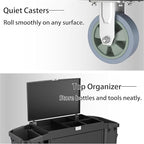 Heavy Duty Metal Housekeeping Janitorial Cart with Wheels,Silent Casters,Locking Large Capacity Cabinets,Cleaning cart for Housekeeping/Commercial Facility/Hotel/Stadium/School