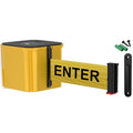 WM412 Retractable Belt Wall Mounted Yellow Crowd Control Barrier and Receiving End, 20' Caution Do Not Enter Belt