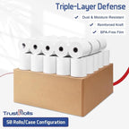(200 Rolls) Premium 2 1/4 x 85 Thermal Paper Rolls - BPA Free Credit Card Receipt Paper for POS, ATM & Restaurant Printers