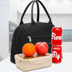 FlowFly Insulated Lunch Cooler Bag - Tote Bag Organizer for Women/Men, Black