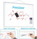 MaxGear Double-Sided Dry Erase Board for Wall, 16"x12" Hanging Whiteboard, Small Dry Erase White Board with 3 Markers & 4 Magnets, Portable Whiteboard for Planning, Drawing, Memo, to Do List