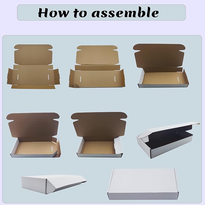 10x6x2 inches Shipping Boxes Set of 25, White Cardboard Box Kraft Corrugated Mailer Box，Boxes for Shipping E-commerce Packaging, Holidays Gift and Small Business Giving Literature Mailing