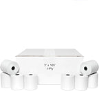 3" x 165' CASH REGISTER ROLLS,1 PLY BOND PRINTER POS PAPER ROLL 50 ROLLS/CASE (Double Solid Core)