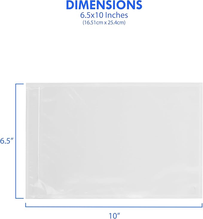 2000 Count 6.5" x 10" Shipping Label Envelopes, Clear Packing List Pouches with Self-Adhesive Back, Top Loading for Shipping Labels Sleeves, for Packing Slips, Labels Invoices & Paperwork. GPI