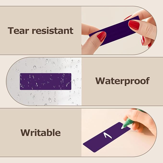 3 × 1 Inches Purple Rectangle Color Coding Labels 1000 PCS, Self-Adhesive Writable Waterproof Vinyl Blank Sticker Roll for Office Home School Business