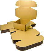 10 Pcs 9.8 x 9.8 x 4 inches Large Size Corrugated Cardboard Gift Boxes Recyclable Shipping Boxes for Mailing & Holidays, Wedding, Birthday, Gifts Packaging (Gold, 9.8 x 9.8 x 4")