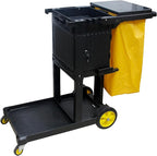 Commercial Janitorial Cart with Key-Locking Cabinet | 500 Lbs Capacity 48" D x 19" W x 39" H Cleaning Carts on Wheels | Janitorial Supplies Housekeeping Cart for Business School Office
