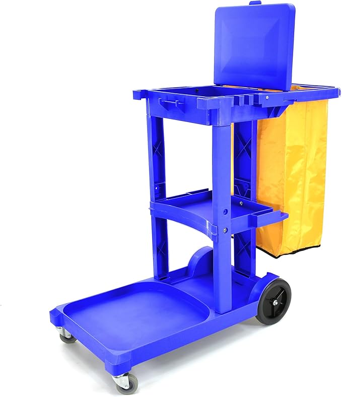 Commercial Housekeeping Janitorial cart with Vinyl Bag AF08170 Blue
