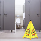 4 Pcs Pop up Wet Floor Sign with Storage Tube 20 Inch Wet Safety Signs Commercial Caution Safety Cone Pop up Caution Sign for Commercial Stores Grocery Restaurant Restroom Office Use