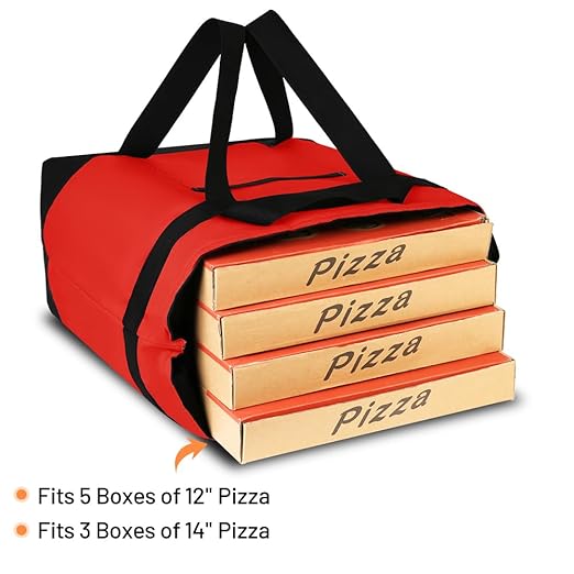 Insulated Reusable Tote Bag for Grocery Shopping for Women, Pizza/Food Delivery Bag to Keep Food Cold/Hot for Commercial Food Transport, Cooler bags for Travel/Beach/Picnic, Non-Waterproof, Red