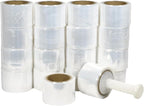 PSBM 648 Rolls 3 Inch x 1000 Feet 80 Gauge Mini Stretch Film/Wrap with Plastic Handle, Industrial Strength Clear Shrink Plastic Wrap for Moving, Packing, Shipping, Bundling & Storage