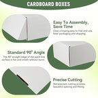 25 Pack 11"x8"x2" inch Small Shipping Boxes White Corrugated Cardboard Box for Small Business, Mailer, Shipping, and Packing