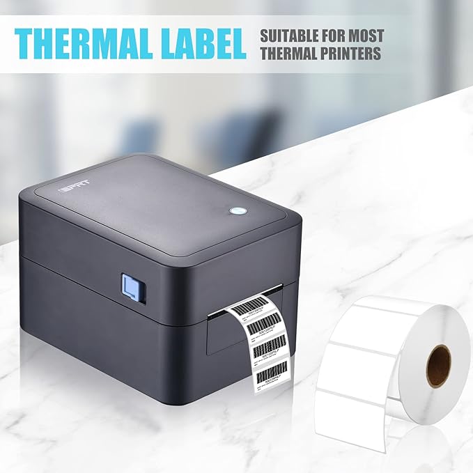 iDPRT 2.28' 1.18' Multi-Purpose Direct Thermal Labels (58mm30mm), Self-Adhesive Thermal Sticker for Address, Barcode, Compatible with iDPRT, Rollo, Zebra, etc, 1 Roll - 1000pcs, White