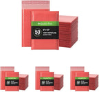 Quality Park Bubble Mailers, 6 x 9 Shipping Envelopes, Water Resistant Coral Poly Padded Envelopes, Redi-Strip Peel Off Closure, 50/Box (QUA85866) (Pack of 4)