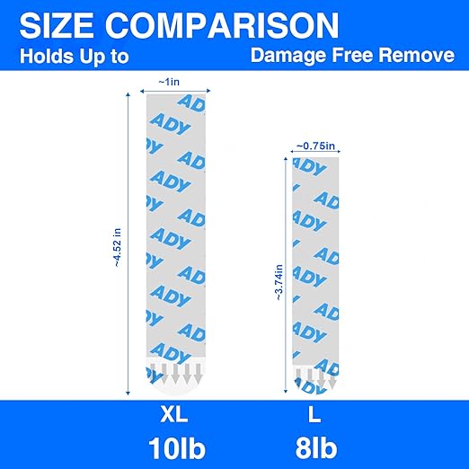 ADY Removable Double Sided Tape Heavy Duty 40 Pack, Picture Hanging Strips Damage Free for Wall, Refill Adhesive Strips for Rent Room, Foam Adhesive Mounting Tape for Decor, Poster
