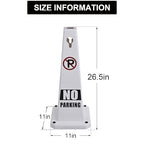 OrangeStar 8-Pack No Parking Cones, 4-Sided Message Safety Traffic Cones with Heavy Rubber Base for Indoor/Outdoor Use, White