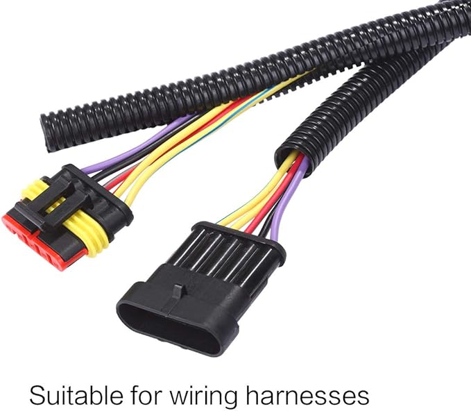 Alex Tech 25ft - 1/2 inch Split Wire Loom Tubing - Black
