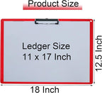 Acocony 11x17 Clipboard Landscape Extra Large Clipboard Low Profile Clip 11 x 17 Clipping Board Plastic Red Pack of 1