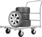 36"x24" Heavy Duty Platform Truck Cart, 2000lbs Capacity Steel Flatbed Cart with Front Handle & Side Hanldes, Industrial Grade Steel Hand Push Dolly Cart for Garden, Warehouse＆Yard