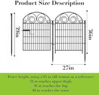 Tall Garden Fence with Gate, 36 Inch(H) 4 Panels Dog Fence Outdoor for Yard, Total Length 8.8 Ft Metal Temporary Dog Fencing│Patented