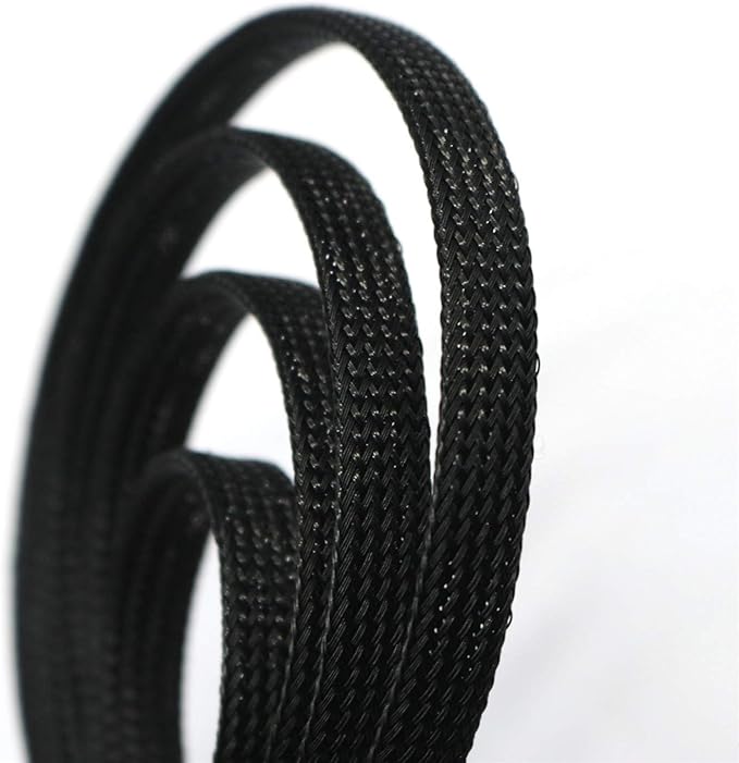 30ft PET Expandable Sleeving Wire Cable Sleeve (1/4", Black)