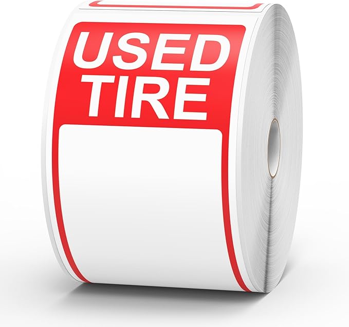 400 Pcs Used Tire Stickers 2.75" x 6" Large Sale Price Tags & Inventory Stickers for Wheels, Waterproof Adhesive Used Tire Labels with Writable Blank Space for Shops Resale Supplies