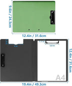 4 Pack Foldable Clipboards, A4 Clipboard Folder, Office Clipboard Folder with Double Clips Metal Clip, Storage Clipboards for Office, School or Medical Field(4 Colors)
