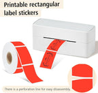 1x2 Inch Thermal Labels,500PCS Rectangle Stickers,Waterproof Removable Blank Stickers for Address,Jars,Freezer Containers & Pantry Organization,Fluorescent Red