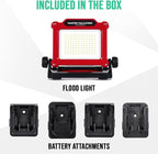 Master Tailgaters FLUD LED Work Flood Light Compatible with Makita/Milwaukee/Dewalt/Bosch/Black & Decker, Porter Cable, Stanley 18v-20v Battery