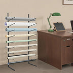Wall Mount Art Print Blueprint Holder, 9-Tier Blueprint Holder, 15lbs Each Tier Load-bearing Capacity, Wall Mount Blueprint Storage Rack for Frequently Work with Blueprints and Rolled Documents