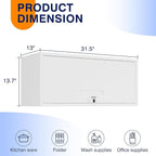 Yizosh Metal Wall Cabinet with Doors, Wall Mounted Storage Cabinet - Floating Tool Cabinet for Kitchen, Basement, Warehouse (White, 13.7" H)