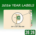 500 Pcs 2026 Year Stickers, Waterproof File Folder Labels, Self-Adhesive Rectangle Tabs for End Folders and Envelopes, Number Tabs, Office and Home Supplies (Green)
