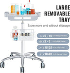 VEVOR Medical Cart, Salon Cart with Wheels, Mobile Trolley Cart 26.77"-42.91" Height Adjustable, Metal Salon Stations for Hair Stylist, Rolling Desktop Lab Cart for Clinic, Beauty and Salon