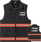 YOWESHOP Lightweight Zip-Up Safety Vest with Pockets for Outdoor Activities,Custom Logo Sleeveless Windbreaker