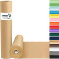 Vanhench Brown Wrapping Paper Roll, Craft Kraft Packing Paper 17.5"x 1200"(100') for Birthday Gift Bulletin Board Arts Bouquet Flower Table Covering Poster Shipping Christmas Supplies 70GSM 50LB