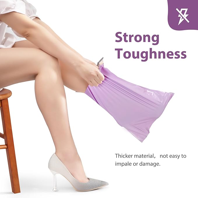 Fuxury Poly Mailers 12x15.5Inch 50 Pcs, Waterproof Shipping Bags for Clothing, Strong Adhesive Heavy Duty Shipping Mailing Envelopes, Self Seal Mailers Poly Bags for Business,Light Purple