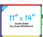 MaxGear Colorful Small Dry Erase Board, 14"x11" Double-Sided Hangable with Dry Erase Marker, Portable Whiteboard for Home School Office - Planning Writing Learning Drawing Art Education